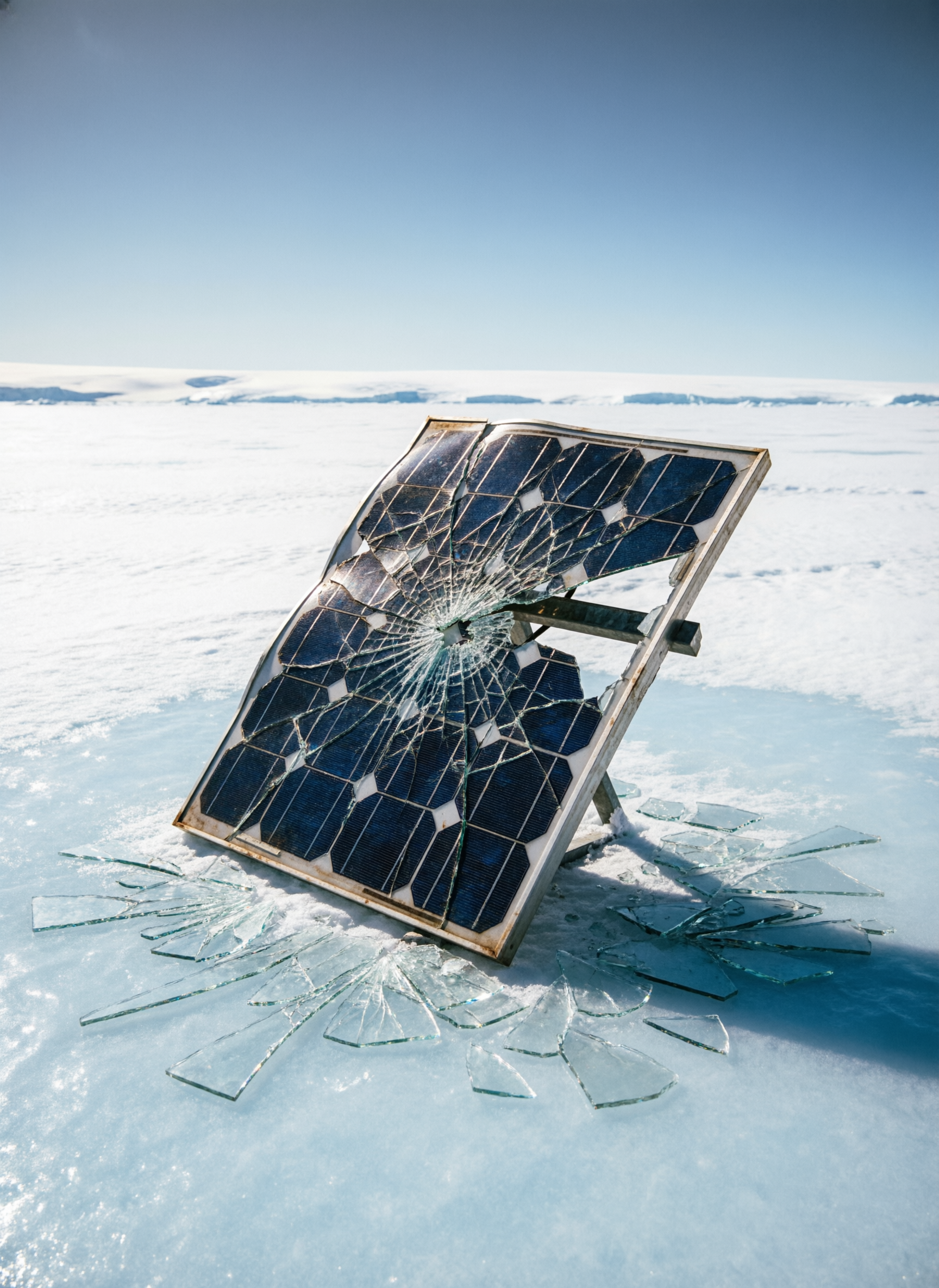 Polycrystalline solar panel with mottled blue crystal cells